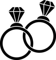 Illustration of wedding rings icon. vector