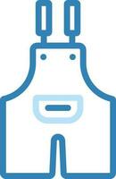 Overall Or Dungaree Icon In Blue Line Art. vector