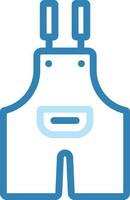 Overall Or Dungaree Icon In Blue Line Art. vector