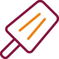 Ice Cream icon or symbol in maroon line art. vector