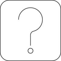 Question Button Mark Icon In Thin Line Art. vector