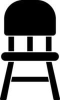 Black And White Color Chair Icon In Flat Style. vector