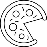 Illustration Of Pizza Icon In Black Stroke. vector