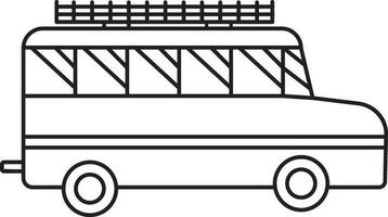 Illustration of stroke style bus icon. vector