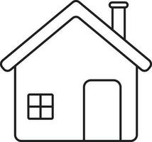 Isolated Home Building Icon In Stroke Style. vector