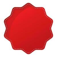 Red Empty Round Label Or Sticker Element On White Background. vector