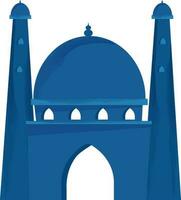 Blue Mosque Building Element In Flat Style. vector