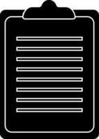 Flat style blank clipboard in black and white color. vector