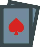 Ace of Spade Card Icon In Gray And Red Color. vector