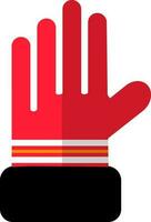 Icon of fireman glove in colorful flat style. vector