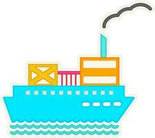 Colorful ship sticker, tag or label design. vector