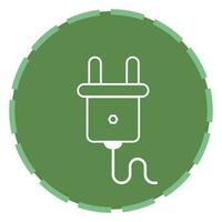 Flat Style Plug On Green Background. vector