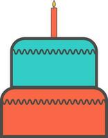 Flat illustration of a cake. vector