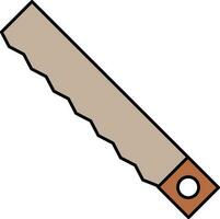 Brown Color Hand Saw Icon. vector