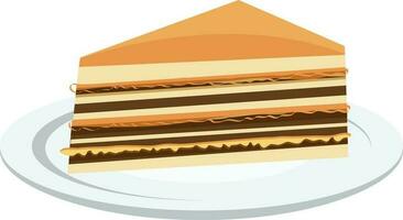 Colourful sandwich on white plate. vector