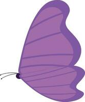 plano estilo mariposa icono en púrpura color. vector
