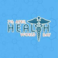 Abstract world heath day concept with medical symbol and stylish text on background. vector