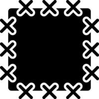 Patchwork cloth icon in Black and White color. vector