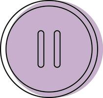 Pause Button Icon in Purple Color. vector