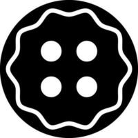 Flat style sewing button icon in Black and White color vector