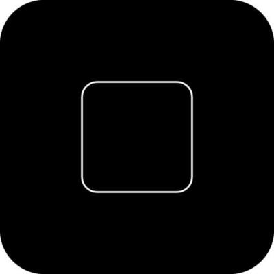 Stop button icon for music player concept in black.