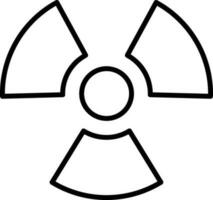 Radioactive symbol in flat line art style. vector