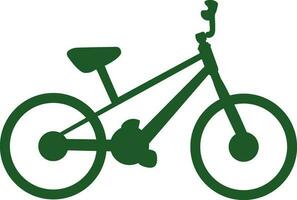 Green bicycle on white background. vector
