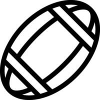 Black Outline Rugby Ball Icon on White Background. vector