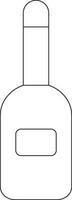 Champagne Bottle Icon in Thin Line Art. vector