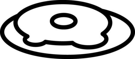 Omelet Icon or Symbol in Black Line Art. vector