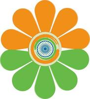 Beautiful flower design with ashoka wheel. vector