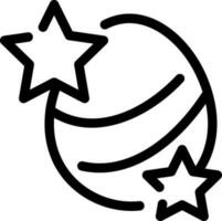 Stars with Egg Icon in Black Outline. vector