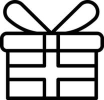 Gift Box Icon In Black Outline. vector