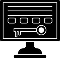 Keyword window on computer. Glyph icon. vector