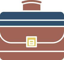 Luggage bag in brown and blue color. vector