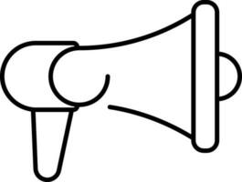 Megaphone icon or symbol in line art. vector