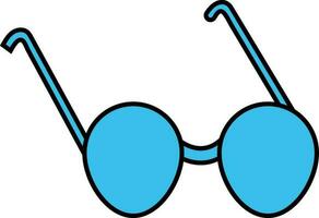 Blue sunglasses on white background. vector