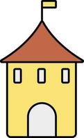 House Icon In Brown And Yellow Color. vector