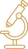 Orange Thin Line Art Of Microscope Icon. vector