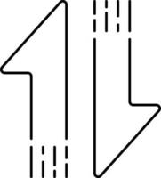 Up And Down Arrow Or Data Icon In Black Stroke. vector