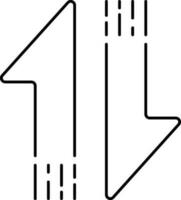 Up And Down Arrow Or Data Icon In Black Stroke. vector