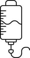 Black Thin Linear Of Saline Bottle Icon. vector