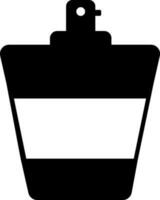 black and white icon of perfume bolttle. vector