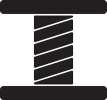 negro y blanco estilo de carrete de hilo icono en plano estilo. vector