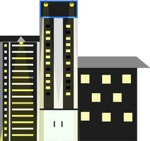 Flat illustration of hotel building. vector
