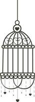 Bird cage shape chandelier icon. vector