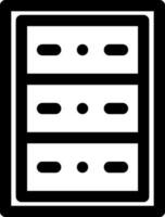 Line art Server icon in flat style. vector