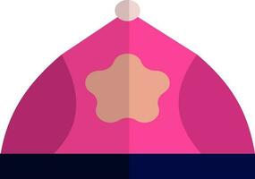 Beanie cap icon in pink and blue color. vector