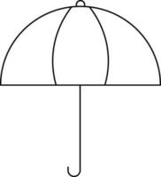 Black Line Art Illustration of Umbrella Icon. vector