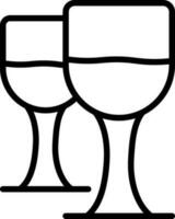 Champagne Glasses, Party and Celebration Icon, vector